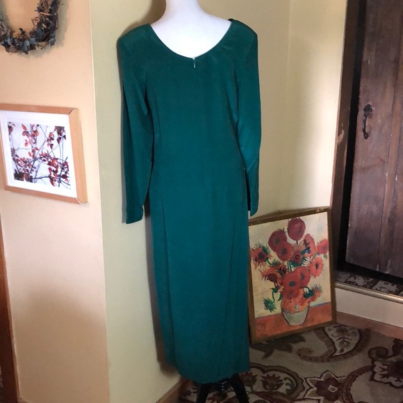 Vintage 90s NIVEAU CLASSIX Size 8 Deep Classic Green 100% silk Classic Sexy NEW - Picture 8 of 17